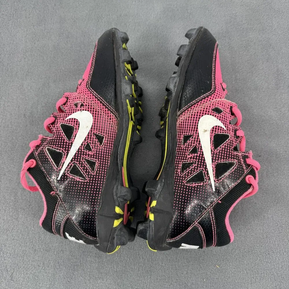 Nike Hyperdiamond Keystone GS Softball Cleats Pink Black Girls Size 4Y